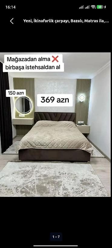 Yeni, İkinəfərlik çarpayı, Bazalı, Matras ilə lalafo.az -da Yeni, İkinəfərlik çarpayı, Bazalı, Matras ilə
