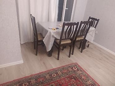 metbex divan desti: Yemək otağı dəsti + divan - Yemək masası və 6 ədəd stul: tünd ağac — 4