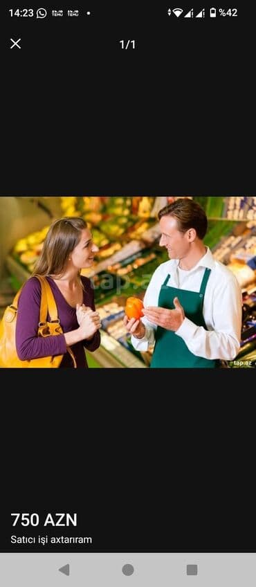 kiosk is elanlari: Xidmət: Satıcı işi axtarıram — 750 AZN Mağaza və supermarketlərdə — 1