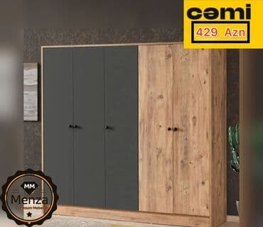 paltar asmaq üçün: Açılan, 4 qapılı Düz dolab, Qarderob, paltar dolabı — 1