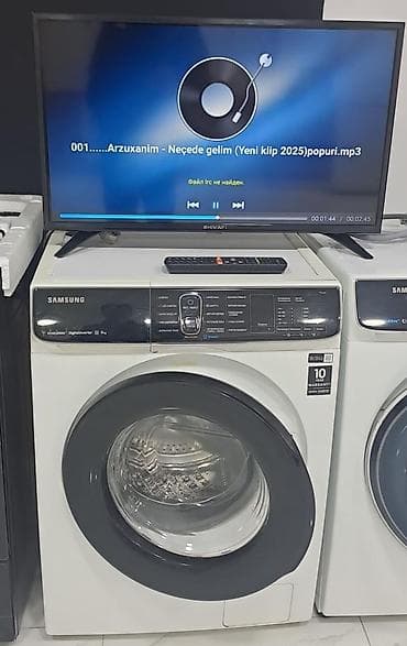 Digər məişət texnikası: Samsung 8 kg paltaryuyan ve Shivaki 82 ekran smart tv satilir ikisi — 1