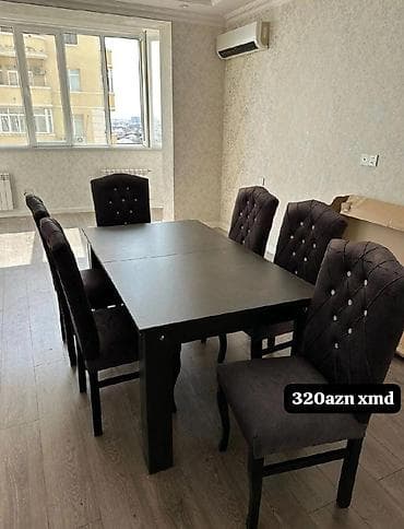dosek matras satisi: 6 nəfərlik yemək masası dəsti - Komplekt: 1 masa + 6 yumşaq — 5