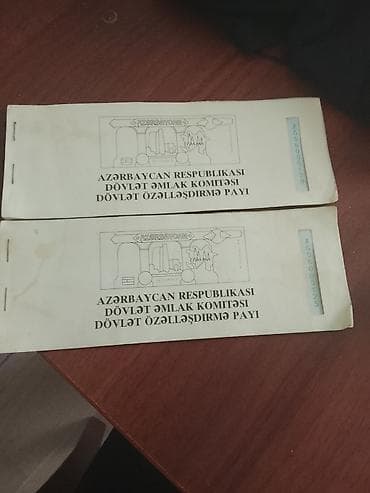 billiard satışı: Məhsul: Azərbaycan Respublikasının Özəlləşdirmə Çekləri (Dövlət Əmlak — 1