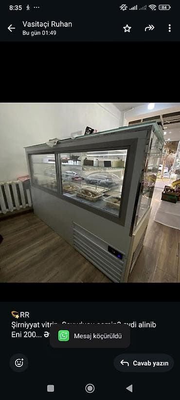 💫RR Şirniyyat vitrin. Soyuducu cemin3 aydi alinib Eni 200 Uzunluq 65