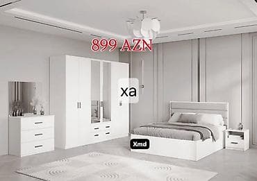 usta qapi: Ağ rəngli müasir yataq otağı dəsti – 899 AZN Dəst tərkibi: - İki — 1