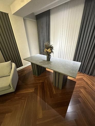 stol stul modelleri: Qonaq otağı üçün, Açılmayan, Dördbucaq masa — 4