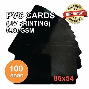 UV printerlərində çap etmək üçün qara parlaq 86*54 ölçüsündə 0.80mm — 1