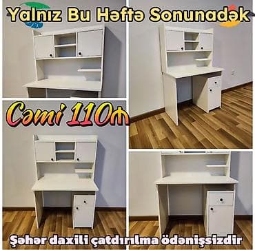 Düz masa, Stulsuz, Polkalı, Siyirməli, Azərbaycan, MDF