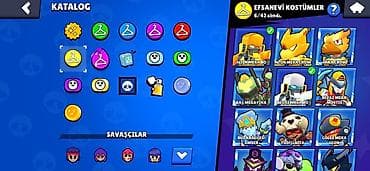 Velosiped aksesuarları: Brawl Stars hesabı – geniş kostyum kataloqu ilə Özəlliklər: - Kataloq — 5