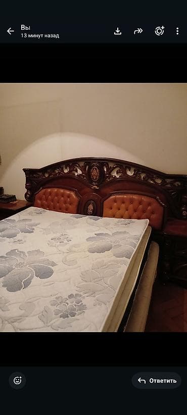 Klassik üslublu yataq otağı dəsti - Material: tünd qəhvəyi rəng — 2