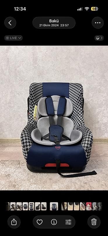 Uşaq avtomobil oturacağı (cox az istifade olunub) - Yaş/qrup: körpə