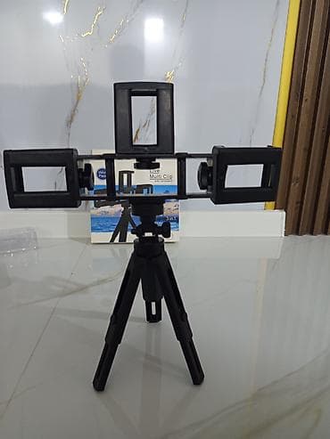 tripod telefon tutucu: 3-in-1 “Live Multi Clip” stolüstü tripod və telefon tutacağı - — 3