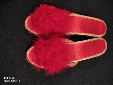 домашние женские тапочки балетки: Домашние тапочки, Размер: 36.5, цвет - Красный, Новый — 2