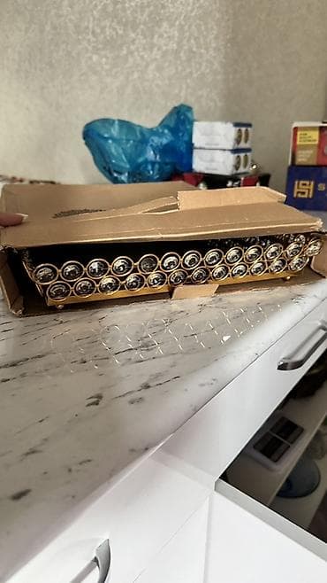 sehirli güzgü: Dekorativ güzgülü fənər/tray - Material: metal karkas (qızılı rəng) — 6