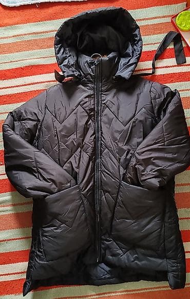 pencek turkce: Qadınlar üçün qışlıq şişmə kurtka - Rəng: tünd qara - İsti, yüngül və — 1