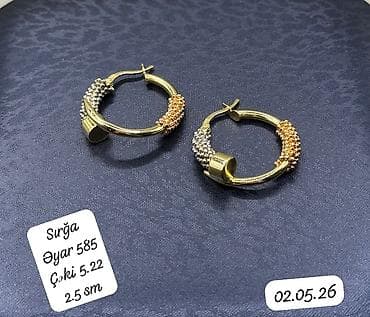 xarı bülbül kulon: Dəstə daxildir: Sırğa, Cartier, Sarı qızıl, 585 Əyar — 10