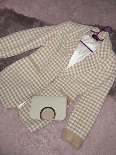 женские трусики танга: Qadın geyim dəsti – müxtəlif modellər 1) Bej-ağ dama naxışlı bleyzer — 1