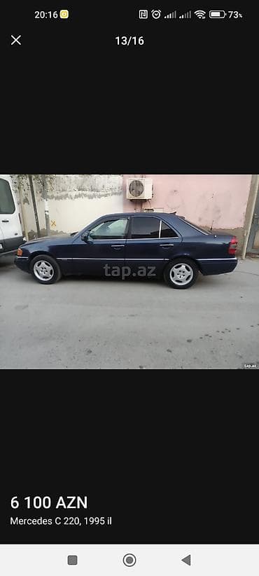 priora kapotu: Mercedes-Benz C220 sedan - Kuzov: W202, 4 qapı, tünd mavi rəng - — 6