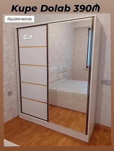 2 qapılı, Güzgülü, Ağ, Kupe, Düz dolab