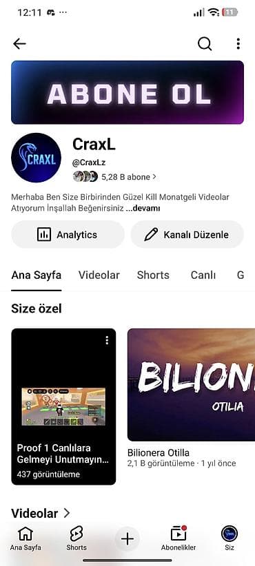Buda Mənim YouTube Kanalimdır İstəyən Ala Bilər Qiyməti 40 AZN Gmail — 1