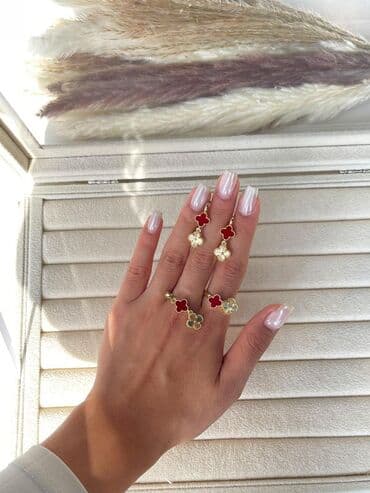 toy nişan xoncaları: Qadın zinət əşyaları dəstləri – müxtəlif modellər - Dördbuta (yonca) — 1