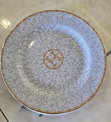 Boşqablar, 6 ədədli dəst, rəng - Boz, Farfor