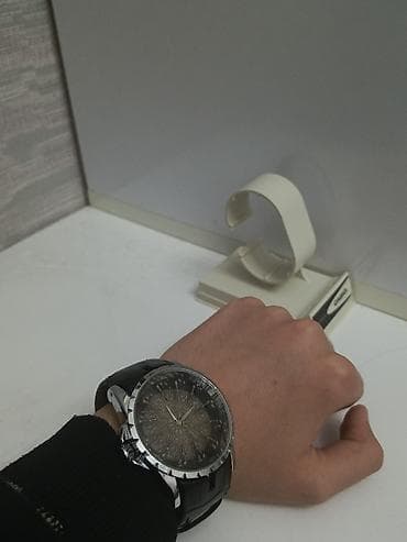 kişi aksesuarları: Kişi qol saatı – klassik dizayn - Qara rəngli dəri kəmər, toxumalı — 2