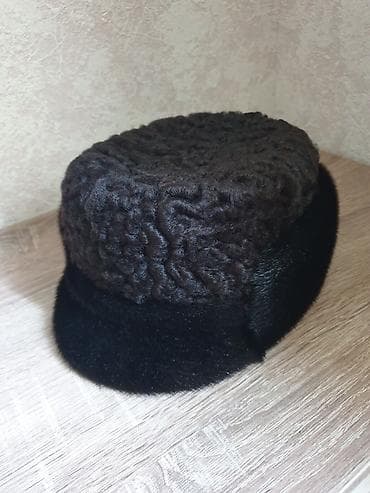 Головные уборы: Меховая, норковая шапка, Новый, цвет - Черный, S/56 — 1