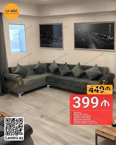divan ustu ortuk: Künc divan, Açılan, Bazalı, Parça, Şəhərdaxili pulsuz çatdırılma — 1