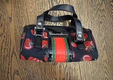 dəri canta: Braccialini brendli uşaq çantası - Rəng/naxış: Qara əsas fonda — 1