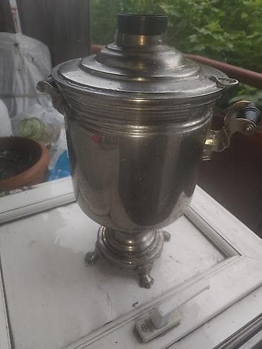 kohnə samavar: Antik samovar – metal korpuslu, gümüş qızıl terkibli klassik rus — 3