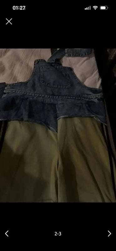 Aksesuarlar: Uniseks kombinezon şalvar - Üst hissə: tünd mavi cins (salopet) – — 4