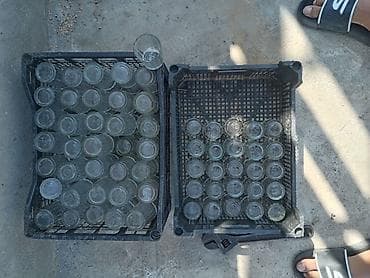 qaqa şekilleri profil ucun: Şüşə balon və bankalar dəsti - Material: şəffaf şüşə - Həcm: müxtəlif — 1