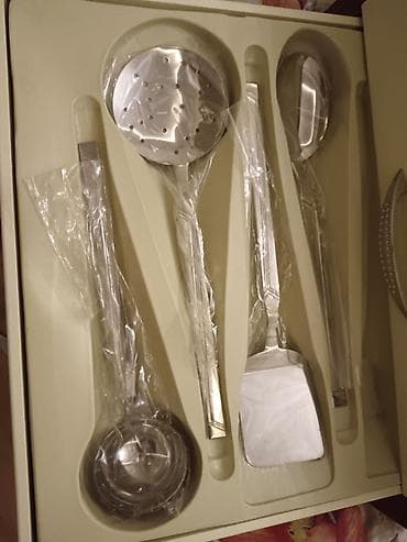 tort ucun sekiller: Paslanmayan poladdan geniş məişət çəngəl-bıçaq/qaşıq dəsti - Klassik — 4