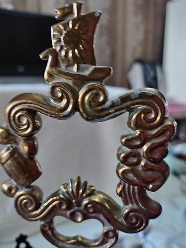 xonca altligi: Antik tərzli metal şamdan/çay stəkanı altlığı üçün stend - Material — 3
