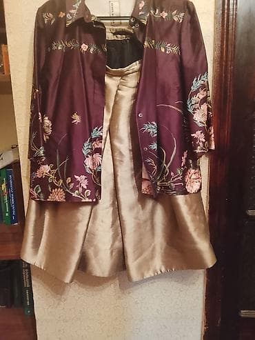 Костюмы: Qadınlar üçün iki hissədən ibarət zərif dəst - Dəst: atlas parça — 1