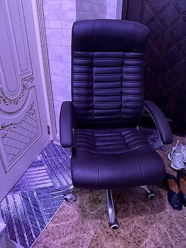 kafe mebel: Yeni, Təkərli, Qolları tənzimlənmir, Dəri — 3
