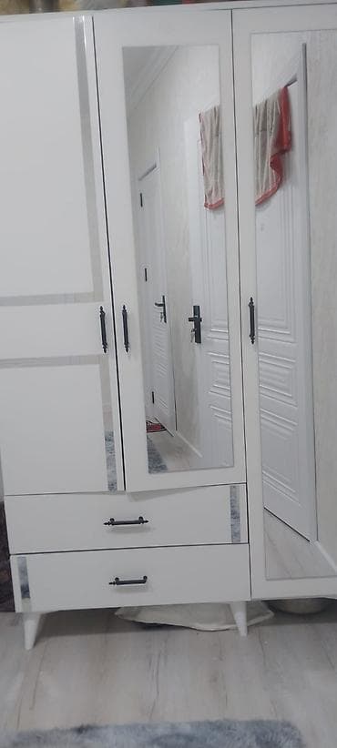 Yeni, 3 qapılı, Ağ, Digər material, Açılan, Düz dolab — 4