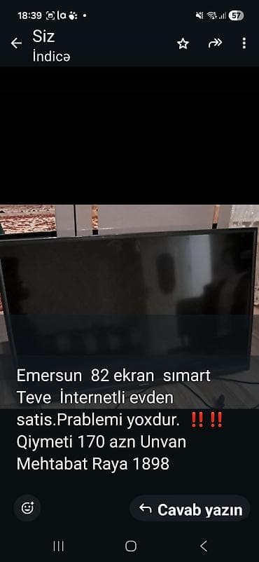 mi android box: Emersun 82 ekran smart TV - Smart funksiyalı, internetə qoşulan — 1