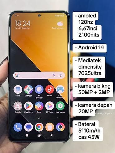 telfon honor: Poco M7 Pro 5G, 256 GB, rəng - Yaşıl, Sənədlərlə — 2