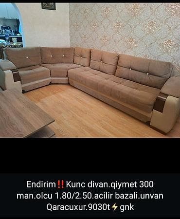 Künc divan, Açılan, Bazalı, Çatdırılma yoxdur