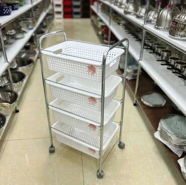 Mətbəx aksesuarları: Meyvə-tərəvəz yiğmaq uçun tekerli şkaf
3 mertebe tekerli — 3