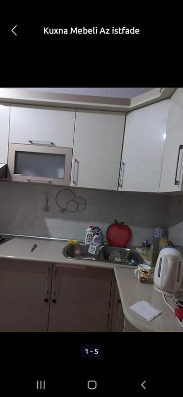 Mətbəx mebeli: Künc tipli mətbəx mebeli dəsti - Üst və alt dolablar: parlaq — 4