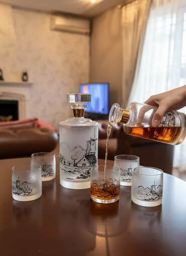 шифер 6 волновой: Qədəhlər, rəng - Boz, Bərkidilmiş şüşə, 6 ədədli dəst, Çexiya — 1