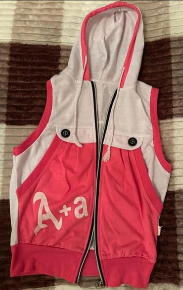 Dəstlər: Qolsuz kapüşonlu jilet - Rəng: açıq çəhrayı/ağ kombin, tünd çəhrayı — 4