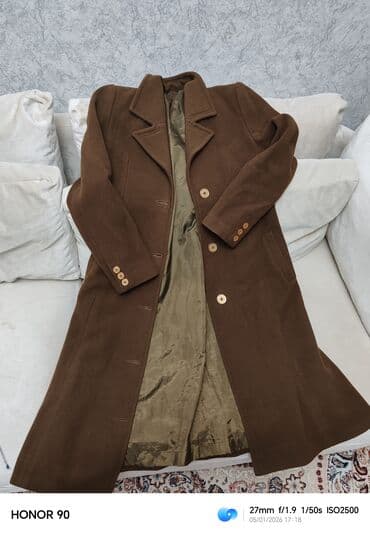 Kişi Geyimləri: Qadın uzun palto - Rəng: tünd qəhvəyi (qara zeytun alt tonlu) - — 2