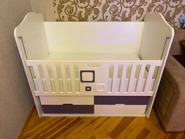 Təknəfərlik uşaq çarpayıları: Oğlan və qız üçün, Yeni, Dördbucaq, Beşik, Dəstsiz, Matras ilə, Yellənmə mexanizmsiz — 1