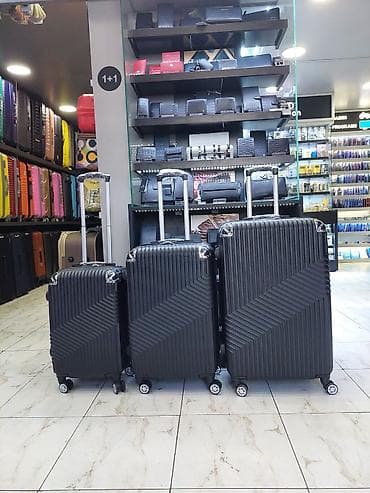 3’lü səyahət çamadan dəsti – sərt korpus, təkərli və geniş həcmli -