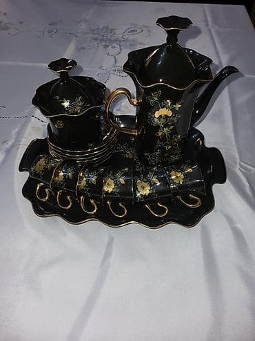 Çay dəsti, rəng - Qara, Keramika