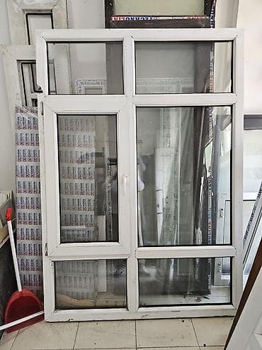 qapi pencereler: Yeni Təkqat şüşə paketi Plastik pəncərə, Еni: 100 sm, Uzunluğu: 120 sm, Ödənişli quraşdırma — 4